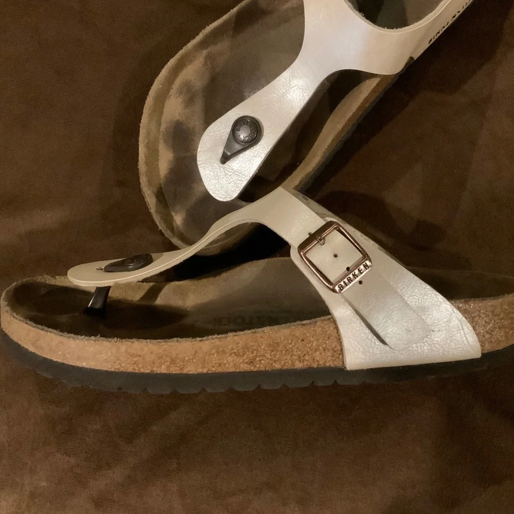 Birkenstock Ivory Gizeh EU Sz 39, US Sz 8-8.5 Scandi Bohemian Cottagecore